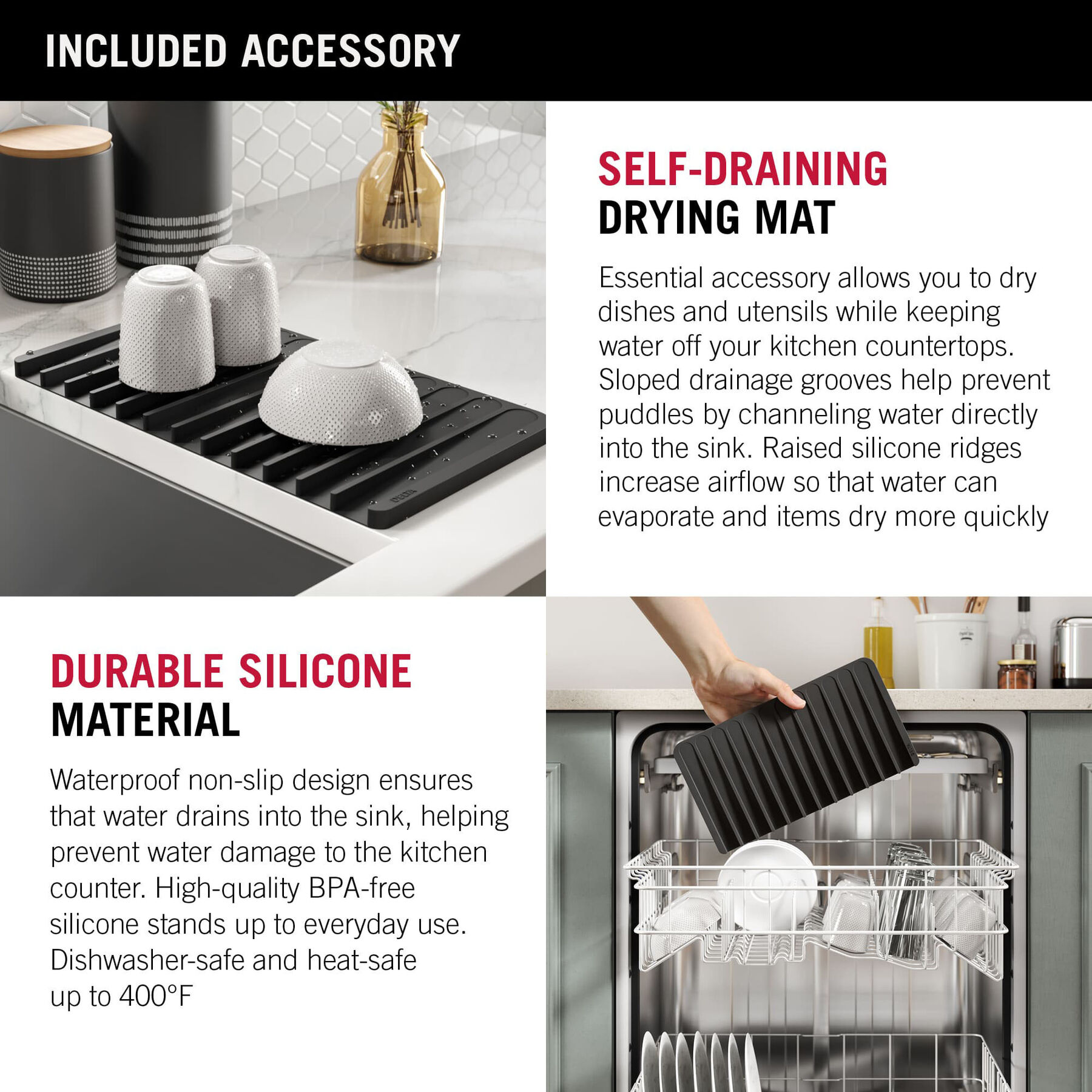 30” Workstation Kitchen Sink Undermount 16 Gauge Stainless Steel Single Bowl with WorkFlow™ Ledge and Accessories, image 3